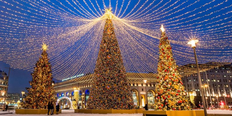 russian town at Christmas