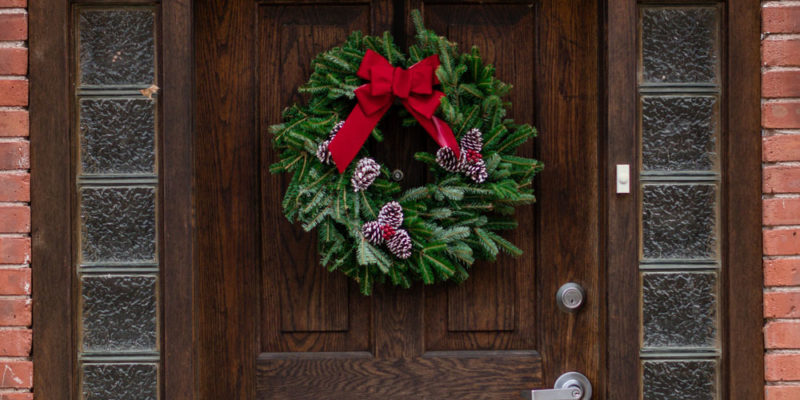 Christmas Wreath on a door