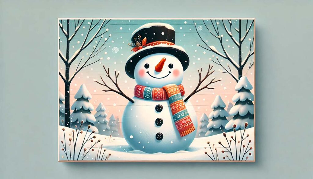 whimsical looking snowman