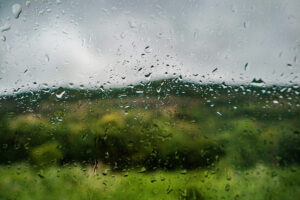 rain on the outside of the window