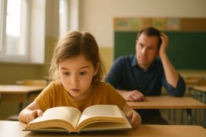 a child reading a book