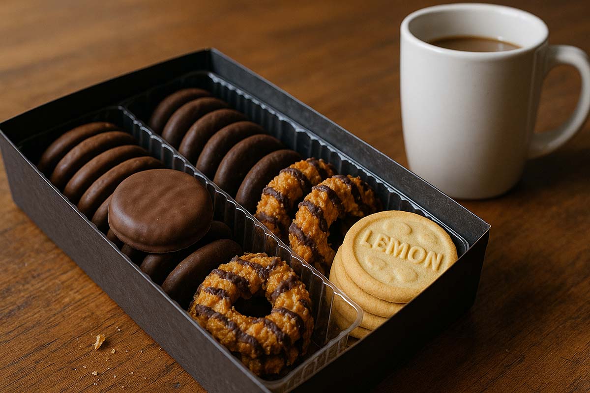 cookies-1 - Low Two Pair a box of cookies and a cup of coffee