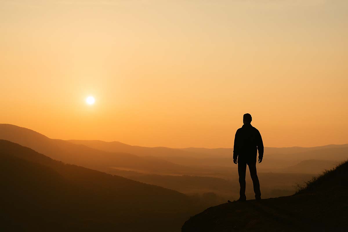 man on a mountain