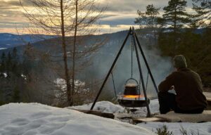 stew cooking over an open fire