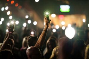 people singing at a concert