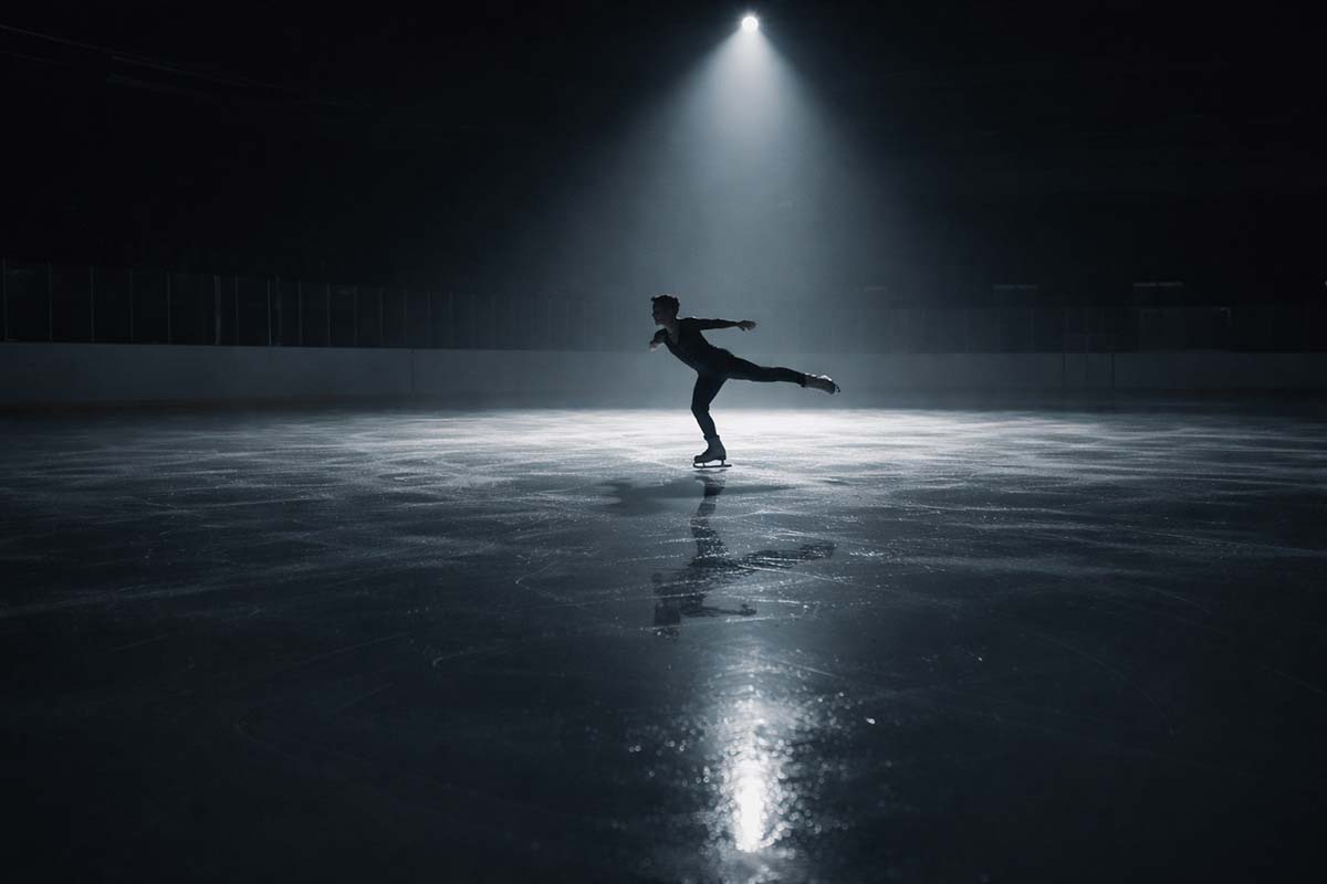 skater - Low Two Pair a lone skater on the ice